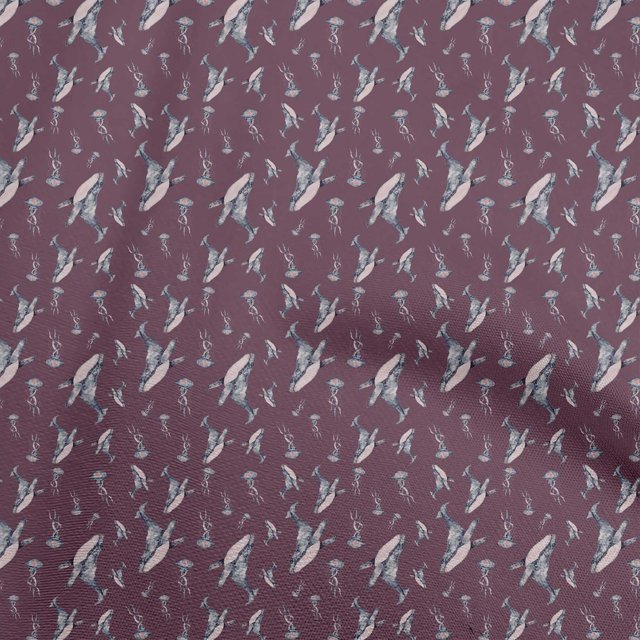 oneOone Tissu en Velours Vin Mer Matériel de Couture Tissu Imprimé au Mètre 58 Pouces de Large