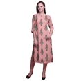 thumbnail image 1 of Bimba 3/4 Sleeve Straight Tunic Tops Printed Kurta Summer Wear For Women, 1 of 6