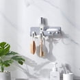 thumbnail image 3 of Kitchen Rack Wall Mounted Storage Box With Hook Mobile Phone Holder Mobile Phone Charging Station Remote Control Storage Box Self Adhesive Double Sided Tape Fixed Position,White Kitchen Rack, 3 of 8