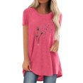 thumbnail image 1 of Pompotops Chemises Mode Décontractée pour Femmes Manches Courtes Tee-Shirt Ample Tunique Blouse, 1 of 4