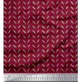 thumbnail image 1 of Soimoi Red Georgette Viscose Fabric Brush Stroke Abstract Print Fabric by Yard 42 Inch Wide, 1 of 3