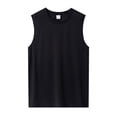 thumbnail image 2 of JDQJBZ Débardeurs pour Hommes Été Couleur Unie Col Rond Sans Manches Hauts Extensibles, 2 of 4