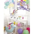 thumbnail image 2 of Pink Rainbow Unicorn Rectangular Plastic Table Cover, 54" x 84", 2 of 2