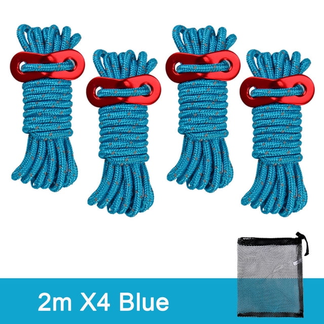 Yhmxh Camping Essentials Travel Essentials Camping Gear Outdoor Camping Tent Rope 4mm Thick Reflective Rope Draw Rope 2 Meters Wind Rope Tent Rope