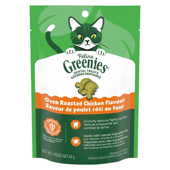 Feline Greenies Oven Roasted Chicken Natural Dental Cat Treats