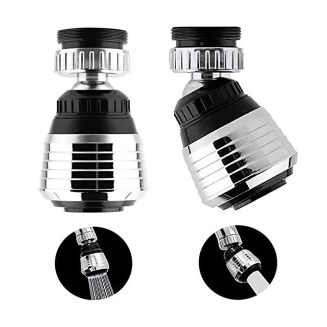 2PC Flexible Faucet Sprayer Attachment 360° Kitchen Extender ABS Polished for Cold Hot Water - Faucet Hardware 2-Pack