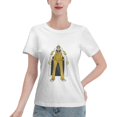 thumbnail image 1 of T-Shirt Basique à Manches Courtes pour Femme une Pièce Singe Jaune, 1 of 6