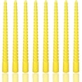 thumbnail image 1 of 8 Pack 10 Inch Yellow Spiral Taper Candle Set, 7/8 Inch Unscented Driples Candlesticks for Home Decoration, 6-7 Hours Burn, 1 of 8