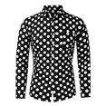 thumbnail image 1 of INSPIRE CHIC Chemise Habillée Ajustée pour Homme à Pois Imprimés à Manches Longues Boutonnée, 1 of 6