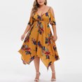 thumbnail image 1 of Robes pour Femmes Grande Taille Mode Femmes Aguichant Imprimé Floral Manches Courtes Col en V Robe à Bretelles en Liquidation, 1 of 8