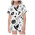 thumbnail image 5 of WEAIXIMIUNG Ensemble de Pyjama pour Enfants à Col Boutonné Imprimé, Haut à Manches Courtes et Short, 8-9 Ans, 5 of 5