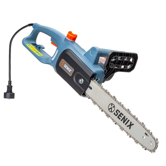 SENIX CSE10-L 14" 10 Amp Corded Electric Chainsaw, Automatic Oiler, Oregon Bar and Chain, Tool-Free Chain Tensioning