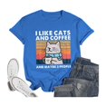 thumbnail image 1 of LUOGENLI T-shirts pour Femme pour Femmes Mode Décontractée Imprimé Col Rond Manches Courtes T-Shirt Haut T-shirts pour Femmes T-Shirt Graphique Drôle Vêtements d'Été Bleu G, 1 of 2