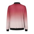 thumbnail image 4 of Swstbby Liquidation d'Économies d'Automne! Vestes d'Automne pour Femmes, Chandail à Manches Longues Ample pour Femmes avec Fermeture Éclair, Veste Décontractée en Grosse Maille Style Baseball Rose G, 4 of 5