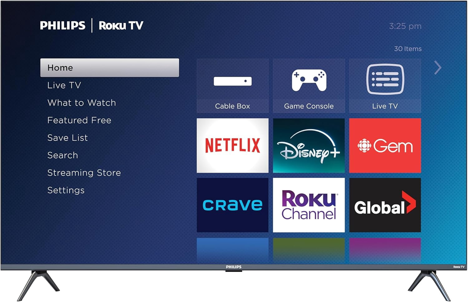 Philips Roku TV 43 Inch Frameless 4K Ultra HD Smart TV Dolby Atmos Voice Assistant 43PUL5924/F6 - Open Box