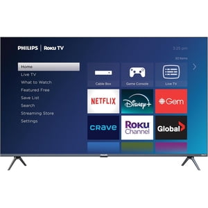 Philips Roku TV 43 Sans cadre de pouce 4K Ultra HD Intelligent TV Dolby Atmos Assistant voix 43PUL5924/F6 - Ouvrir la boîte