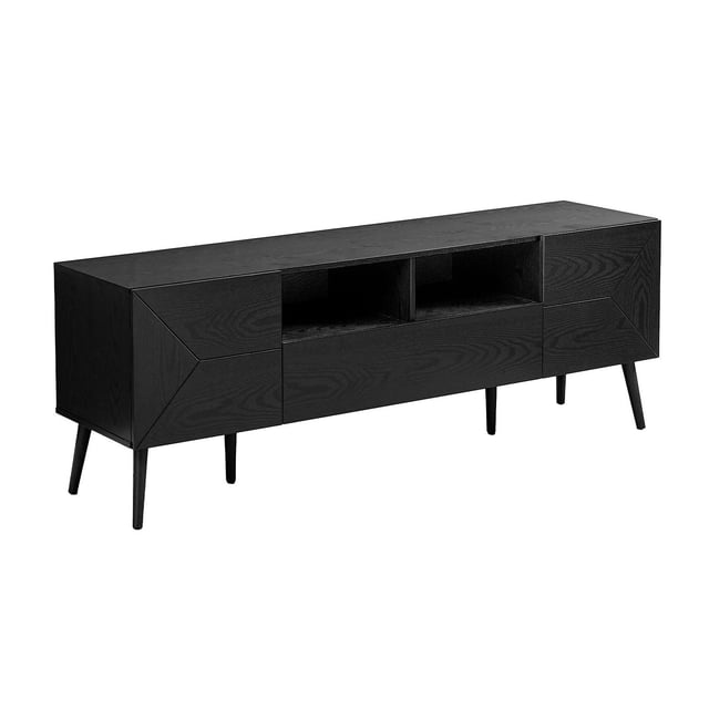 Monarch Specialties Tv Stand, 72 Inch, Console, Media Entertainment Center, Storage Drawer, Walnut Laminate, Mid Century, Modern