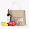 thumbnail image 4 of Custom Logo Large Capacity Top Hadle Travel Shopping Tote Bag Casual Linen Bag, 4 of 6