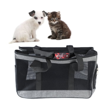 Transporteur de Voyage pour Chat, Grand Espace Poche de Rangement Latérale en Maille Sac de Transport pour Chat Poignée Élargie Empêche l'Écrasement Fermeture Éclair Fluide Gris Respirant pour l'Extérieur