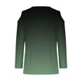 thumbnail image 4 of QIPOPIQ Hauts pour Femmes Manches 3/4 Chemises Col Rond Blouses Décontractées Amples Imprimé Dégradé T-Shirts en Liquidation, 4 of 5