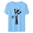 thumbnail image 3 of Birdeem Femmes Filles Grande Taille T-Shirts Imprimés Manches Courtes Col Rond T-Shirt Blouse Hauts, 3 of 6
