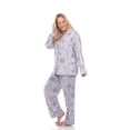 thumbnail image 3 of White Mark Women's Floral Long Sleeve Button-Down Pajama Set, 3 of 6