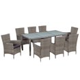 thumbnail image 1 of vidaXL 9 Piece Outdoor Dining Set with Cushions Poly Rattan Grey, 1 of 4