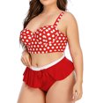 thumbnail image 4 of TIMIFIS Women's Ruffle Bikini Swimsuit High Waisted Bottom Plus Size Swimwear Tankini, 4 of 7
