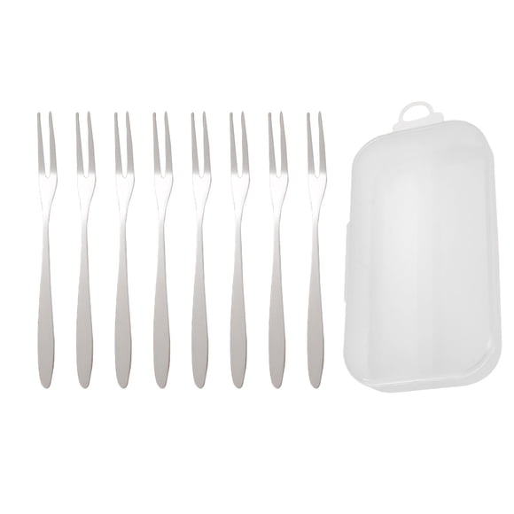 Dvruxg Stainless Steel Fruit Fork Set, Wooden Handle Tableware Utensils, Mini Dessert Picks for Parties & Home Dining Use