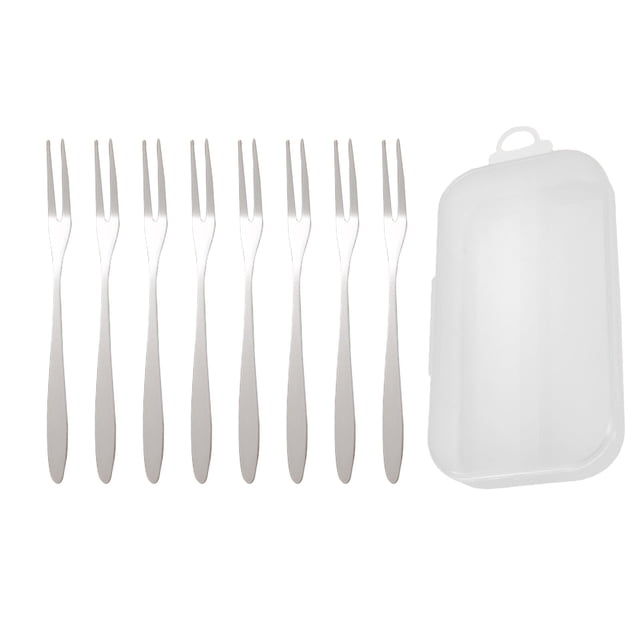 Dvruxg Stainless Steel Fruit Fork Set, Wooden Handle Tableware Utensils, Mini Dessert Picks for Parties & Home Dining Use