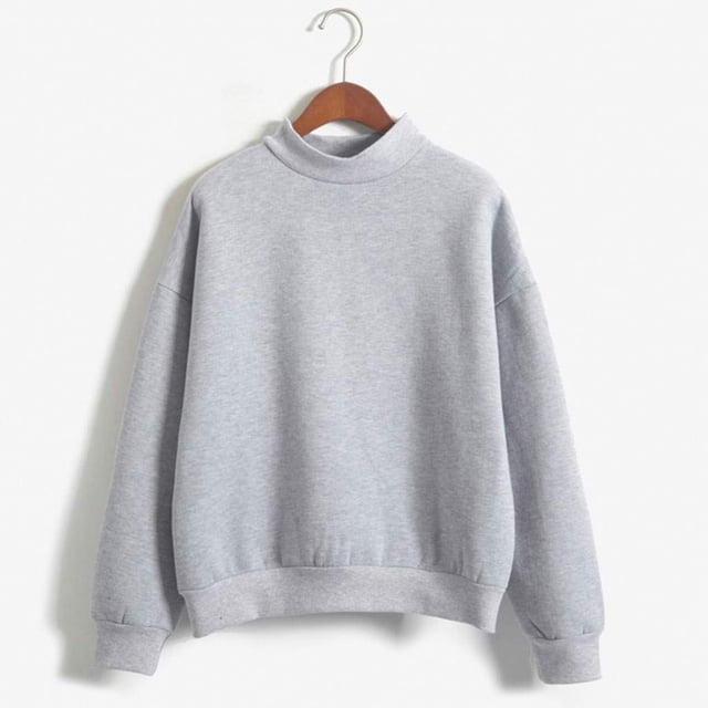 Meichang Oversized Sweatshirt for Women Mock Neck Long Sleeve Loose Fit Pullover Solid Casual Y2k Sweatshirt on Clearance