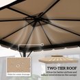 thumbnail image 4 of Outsunny Toit de Rechange pour Pavillon à Double Toit 10'x10 Pieds, Kaki, 4 of 10