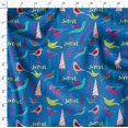 thumbnail image 4 of Soimoi Blue Rayon Fabric Text & Bird Artistic Fabric Prints By Yard 42 Inch Wide, 4 of 5