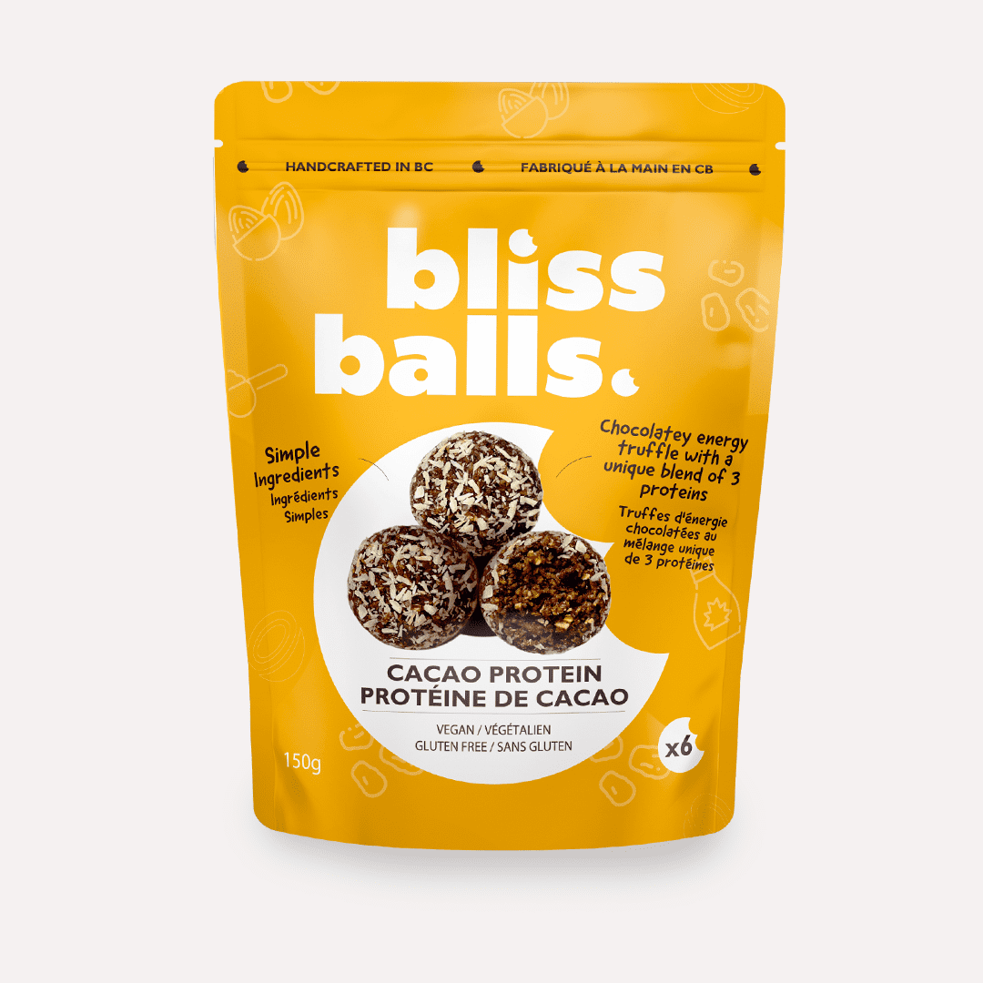 Bliss Balls Cacao Protein Energy Truffles - Vegan Gluten-Free Cacao Protein Snack Balls -150g
