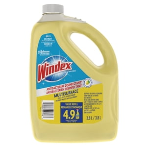 Windex Multisurface Antibacterial Rechargeur de nettoyage de verre, 3.8L