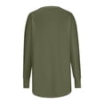 thumbnail image 4 of Tuniques à Manches Longues pour Femmes avec Trous pour les Pouces, Couleur Unie, T-Shirts Décontractés Amples, Automne, Tendance, Col Rond, Chandail à Enfiler, Blouses, Vert-1 m, 4 of 6