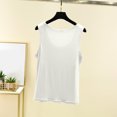 thumbnail image 4 of Débardeur pour Femme avec Soutien-Gorge Intégré, Camisoles Sans Manches pour Femmes Couleur Unie Col Rond Camisole Décontractée, Haut de Détente Doux pour Dormir pour l'Été, 4 of 9