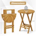 thumbnail image 3 of Gymax Table d'Appoint Pliant pour Patio 23,5 Pieds' Table d'Extrémité Ronde en Bois de Teck Entièrement Assemblée Naturel, 3 of 10