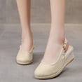 thumbnail image 2 of Sandale Espadrille à Talon Compensé à Bout Fermé pour Femmes, Style Mondain, à Bride Arrière, 2 of 9