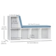 thumbnail image 3 of HOMCOM 5-Cubby Bookcase with Cushioned Reading Nook, Blue, 3 of 10