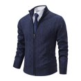 thumbnail image 4 of KIHOUT Winter Warm Coats Gentleman Long Sleeve Capless Solid Color Zipper Fashion Fallow Commuting Coat,Size L-3XL, 4 of 4