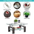 thumbnail image 3 of Costway Table Basse Rectangulaire en Verre Pieds en Métal Table d'Appoint Salon Noir, 3 of 7