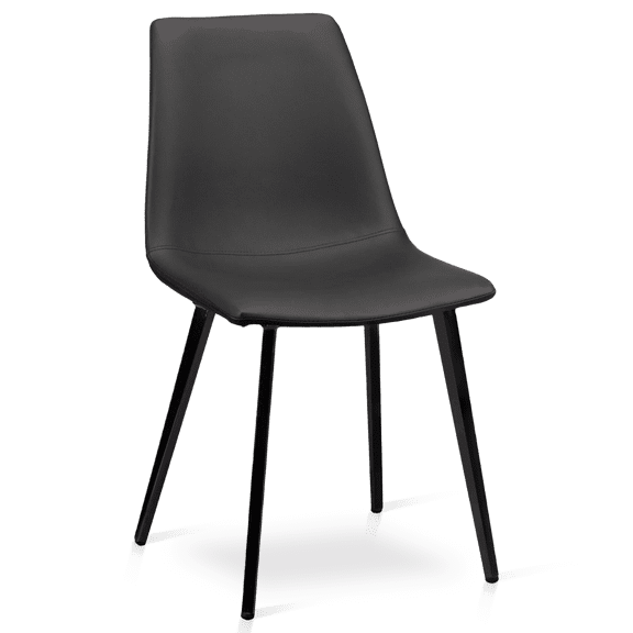 Bouclair Black Faux Leather and Metal Dining Chair