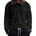 thumbnail image 2 of RXIRUCGD T-Shirt Blouse à Manches Longues et Col Rond pour Hommes, Couleur Unie, Noir, Taille : 2TG, 2 of 8