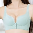 thumbnail image 2 of cfhntfmh Bras for Women Wireless Cute Seamless Front Closure Buttons Bras Convenient Adjustable Strap Plus Size Bras, 2 of 7