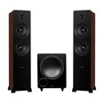 thumbnail image 1 of Fluance Ai81 Powered Floorstanding Tower Speakers and DB10 10" Low Frequency Ported Front Firing Powered Subwoofer with 15 Feet RCA Ultimate Performance Collection Subwoofer Cable (Natural Walnut), 1 of 8