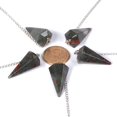 thumbnail image 3 of Angelstones Natural African Bloodstone Gemstone Rock Crystal Hexagonal Pointed Reiki Chakra Pendant Pendulum, 3 of 3
