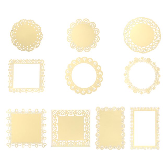 Miangastore 10 Pcs Gold Stamping Hollow Lace Paper Scrapbook Paper DIY Craft Making Lace Paper