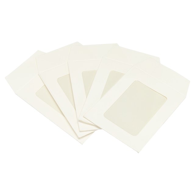 Unique Bargains 3'' Clear Single Sided Mailing Photos Full Face Window Envelopes, White 10 Pack