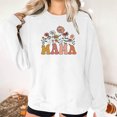 thumbnail image 4 of Culottes pour Femmes Femmes Manches Longues Chandails Maman Col Rond Chandail Ample Léger Blouse Hauts TP Blanc, 4 of 7